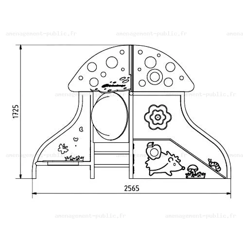 Stucture pour aires de jeux extérieur Champignon d'éveil